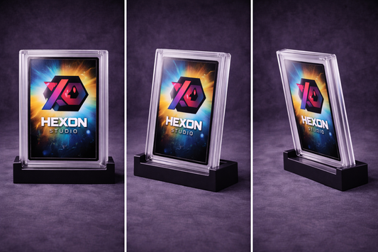 Espositore per carte Pokémon gradate (slab) – Supporto da scrivania stampato in 3D